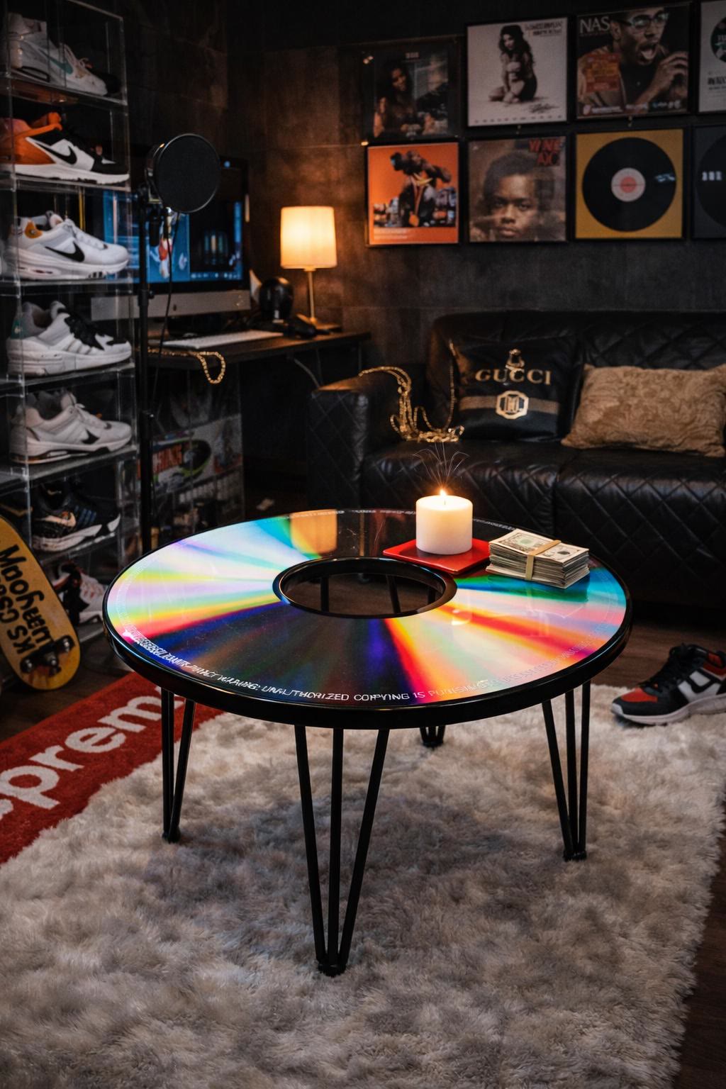 Vintage CD disc Table — photograph 2 of 5