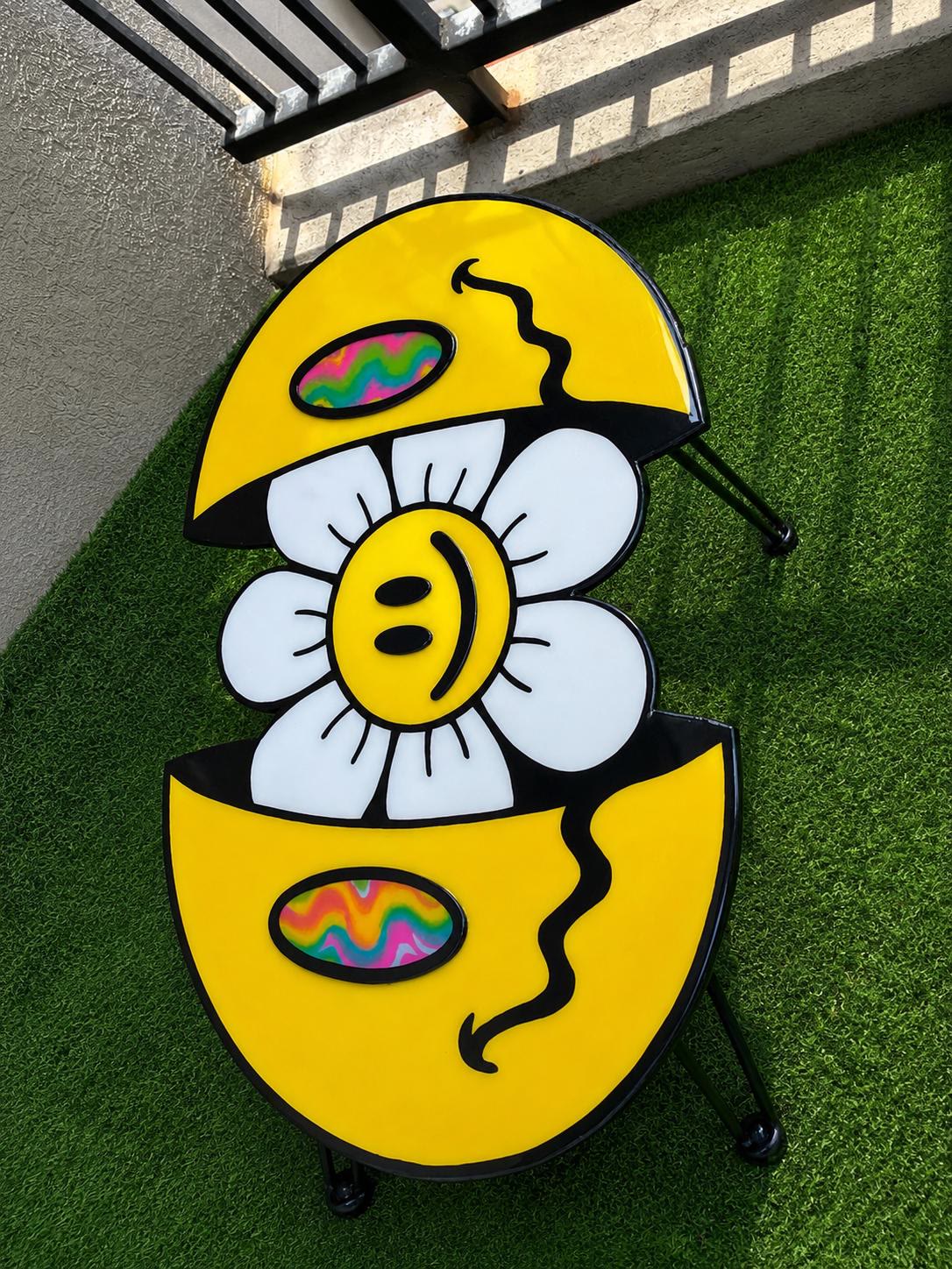 Split Reality (Smiley Flower Table) — photograph 2 of 6